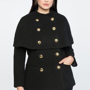 Peplum Cape Pea Coat- LOVELY!!  NWT